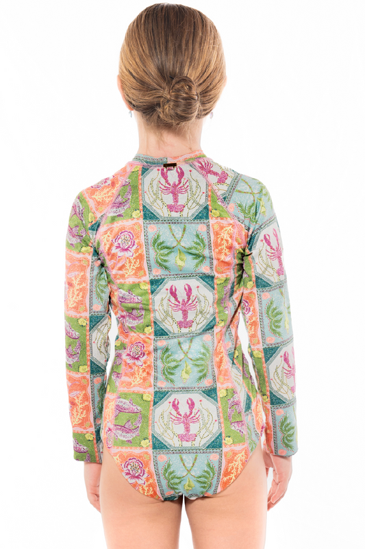 Enterizo Manga Larga Niña Aitana Caribbean Postcards