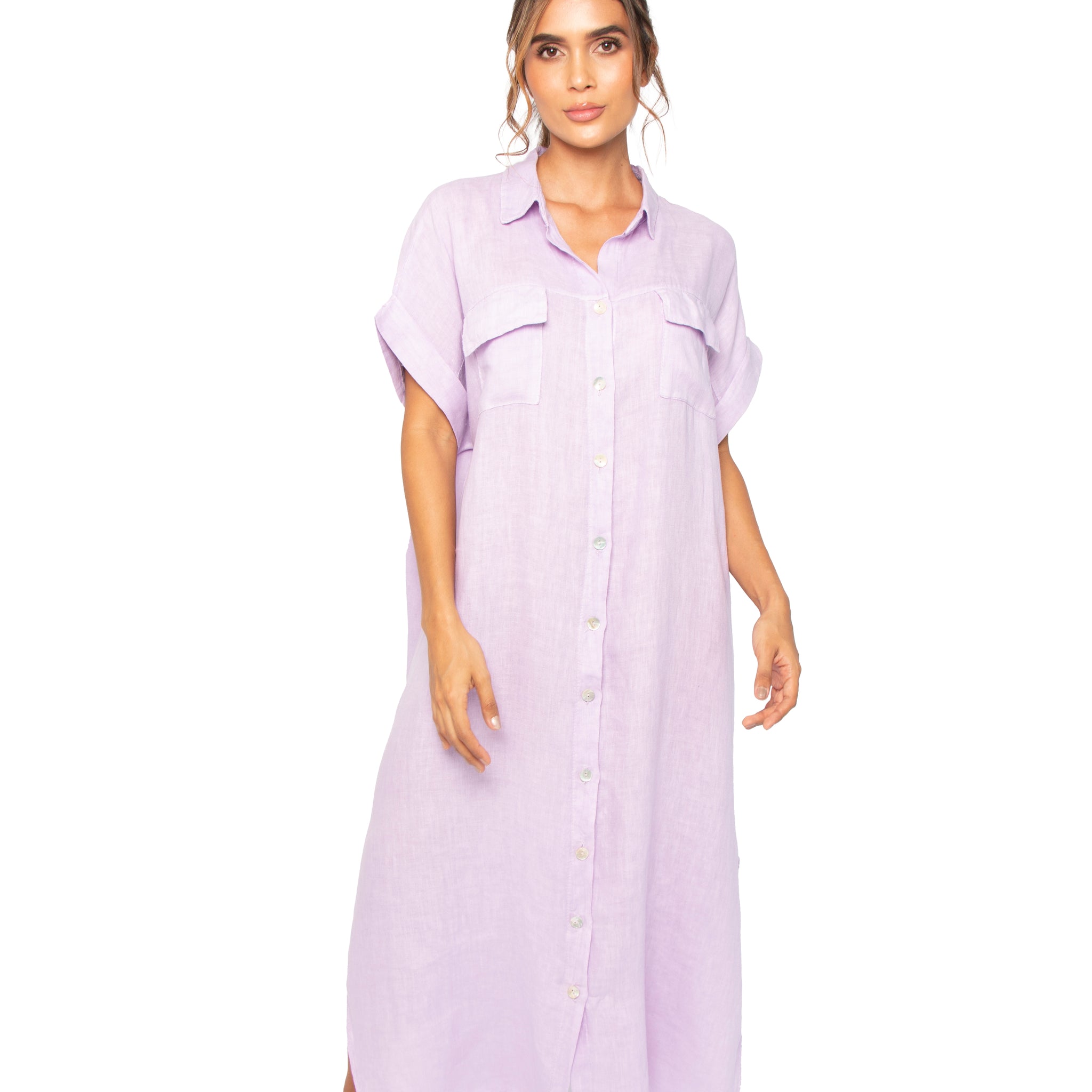 Vestido Largo Manga Corta