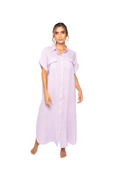 Vestido Largo Manga Corta