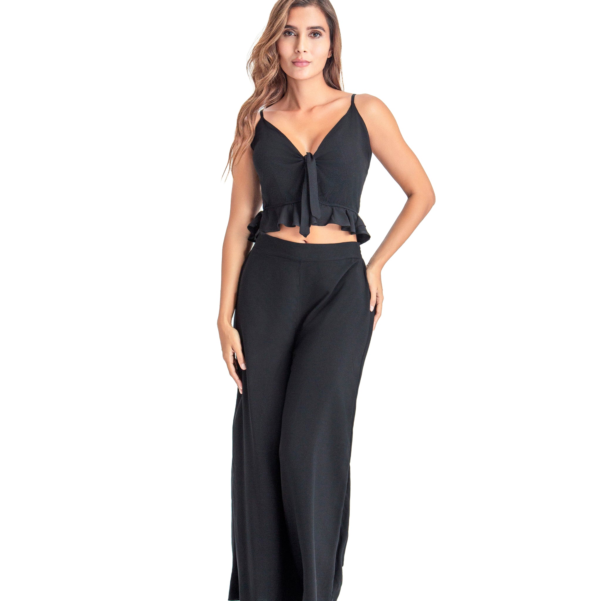 Pantalón Mercedes Negro Unicolor