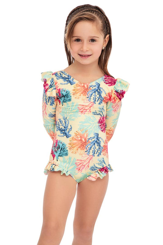 Manga Larga Niña Coral Amarillo
