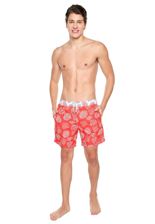 Pantaloneta Hombre Coral Naranja