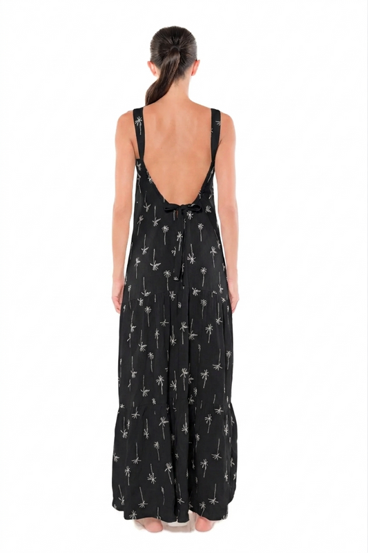Vestido Margara Black Black and White