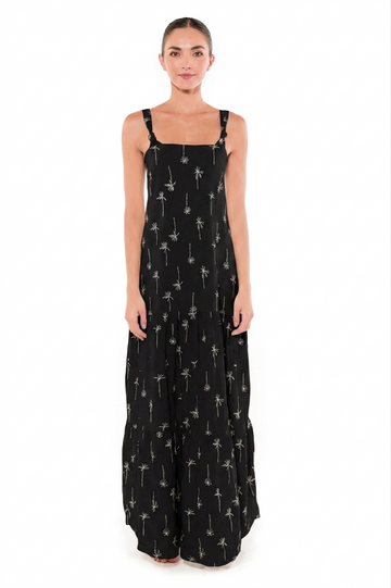 Vestido Margara Black Black and White