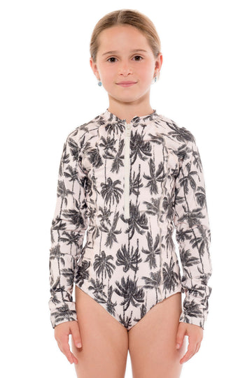 Enterizo Manga Larga Niña Aitana Black and White