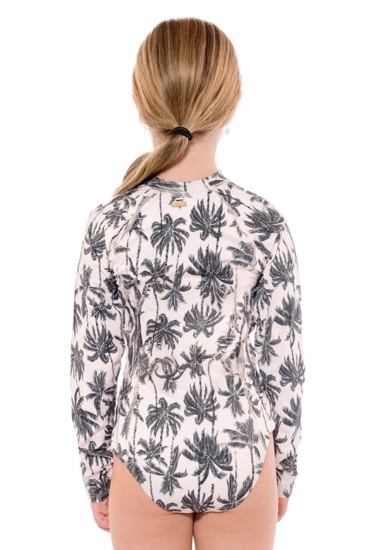 Enterizo Manga Larga Niña Aitana Black and White