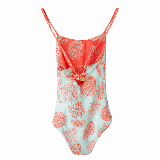 Enterizo Dalila Niña Coral Verde