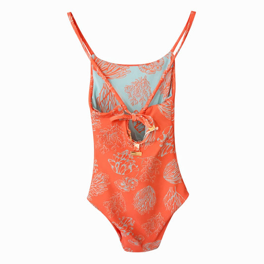 Enterizo Dalila Niña Coral Naranja